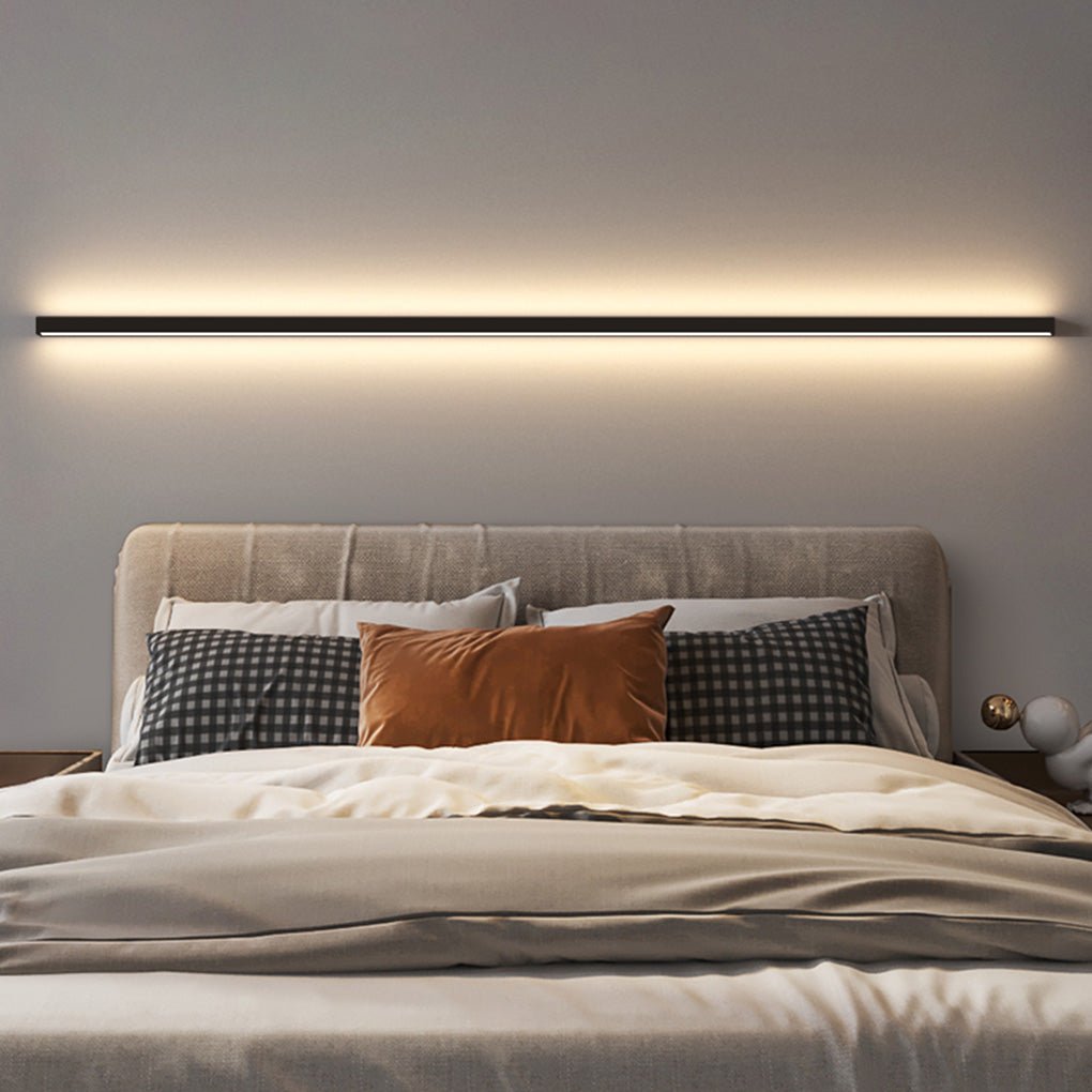 Ultra Slim Linear Wall Sconce, Black Aluminum Bar Light