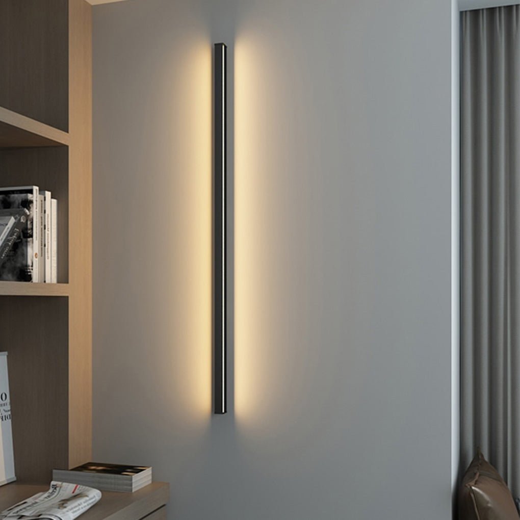 Ultra Slim Linear Wall Sconce, Black Aluminum Bar Light