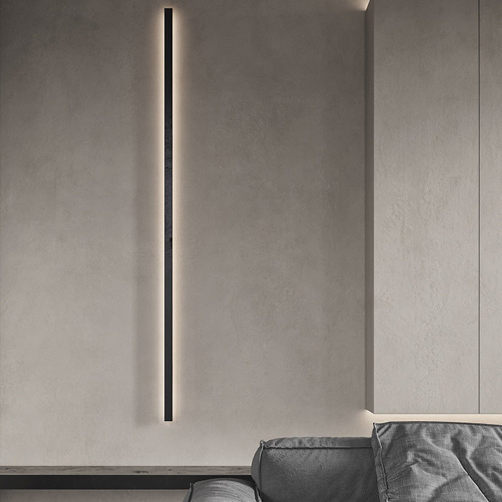 Ultra Slim Linear Wall Sconce, Black Aluminum Bar Light