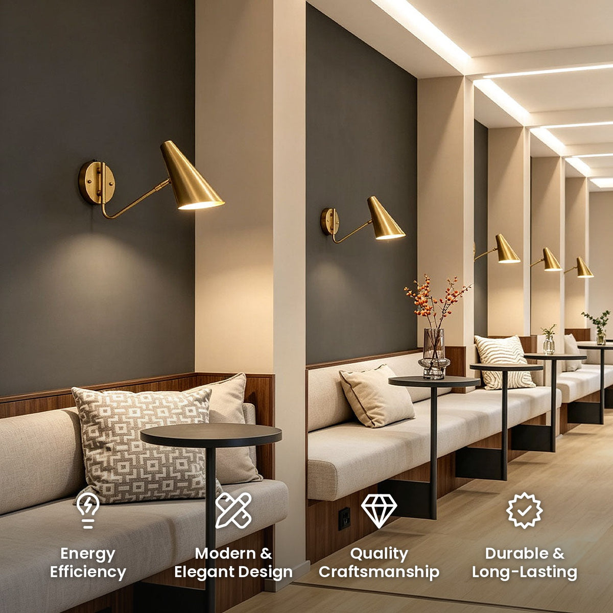 Nordic Minimalist Swing Arm Sconce: energy efficiency, modern and elegant design, quality craftsmanship, durable and long-lasting