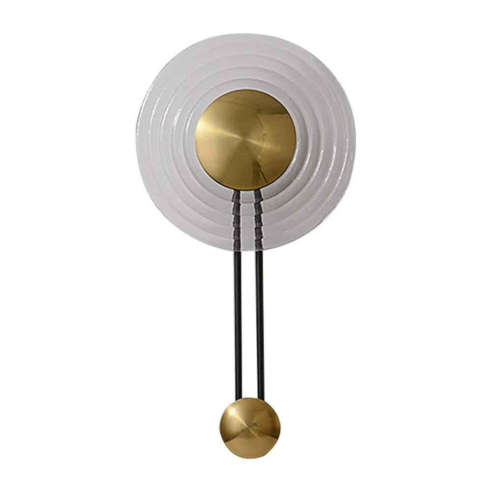 Ripple Glass Disc Sconce, Brass Pendulum LED Wall Light