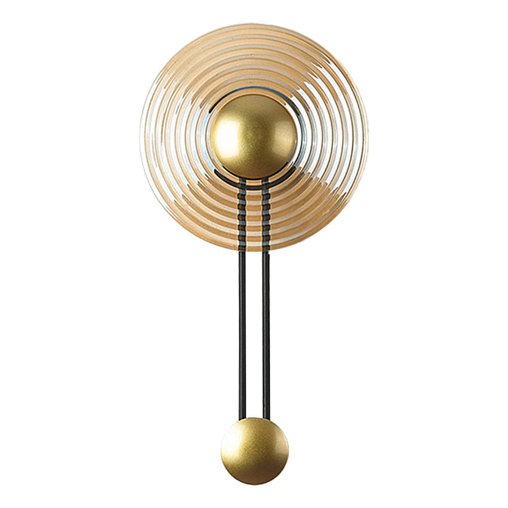 Ripple Glass Disc Sconce, Brass Pendulum LED Wall Light