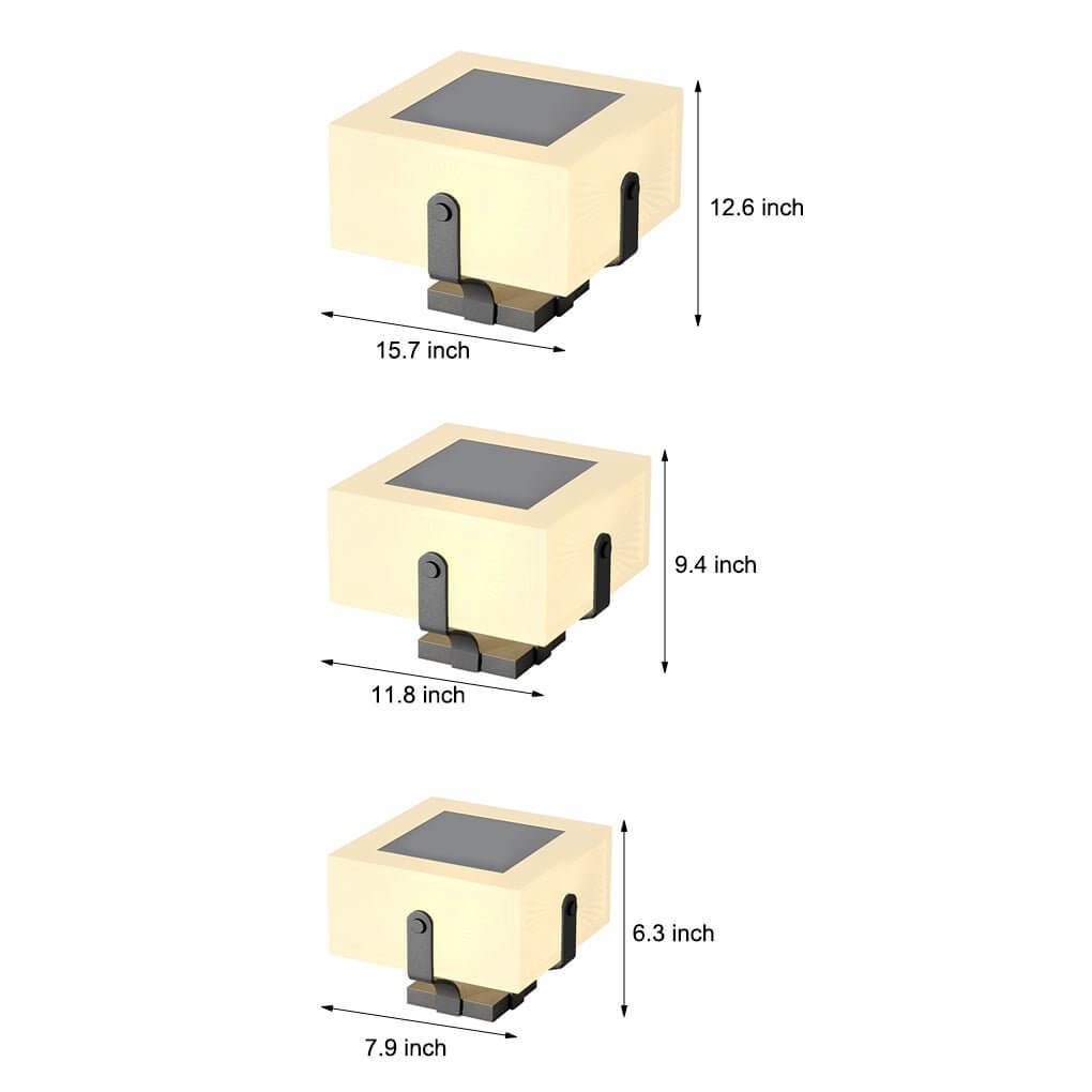 Square Glow Pillar Light, Black Stainless Steel Outdoor Light 13