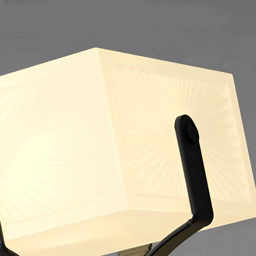 Square Glow Pillar Light, Black Stainless Steel Outdoor Light 9