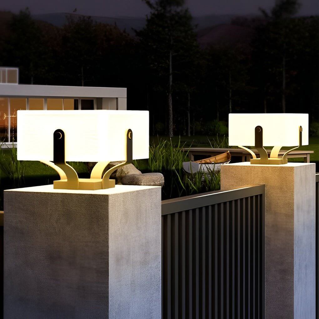 Square Glow Pillar Light, Black Stainless Steel Outdoor Light 5