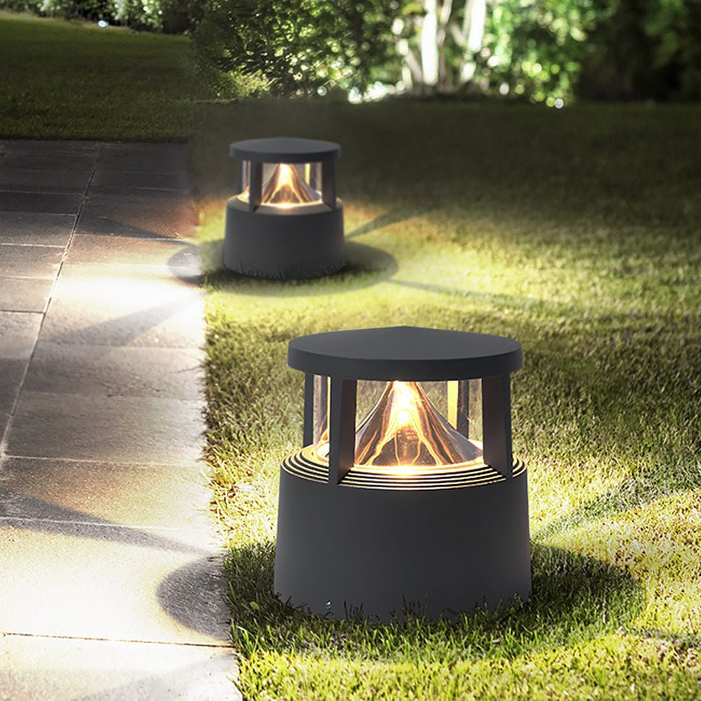 Volcano Head Lawn Light, Low Die Cast Aluminum Border Light, view 6