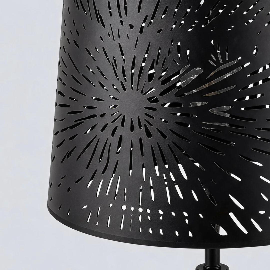 Spindle Base Outdoor Floor Lamp, Black Solar Patio Standing Lamp