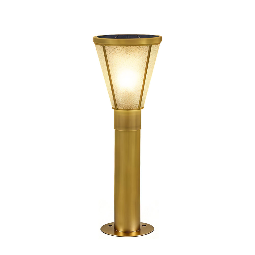 Tapered Glass Garden Path Light, Antique Copper Landscape Light
