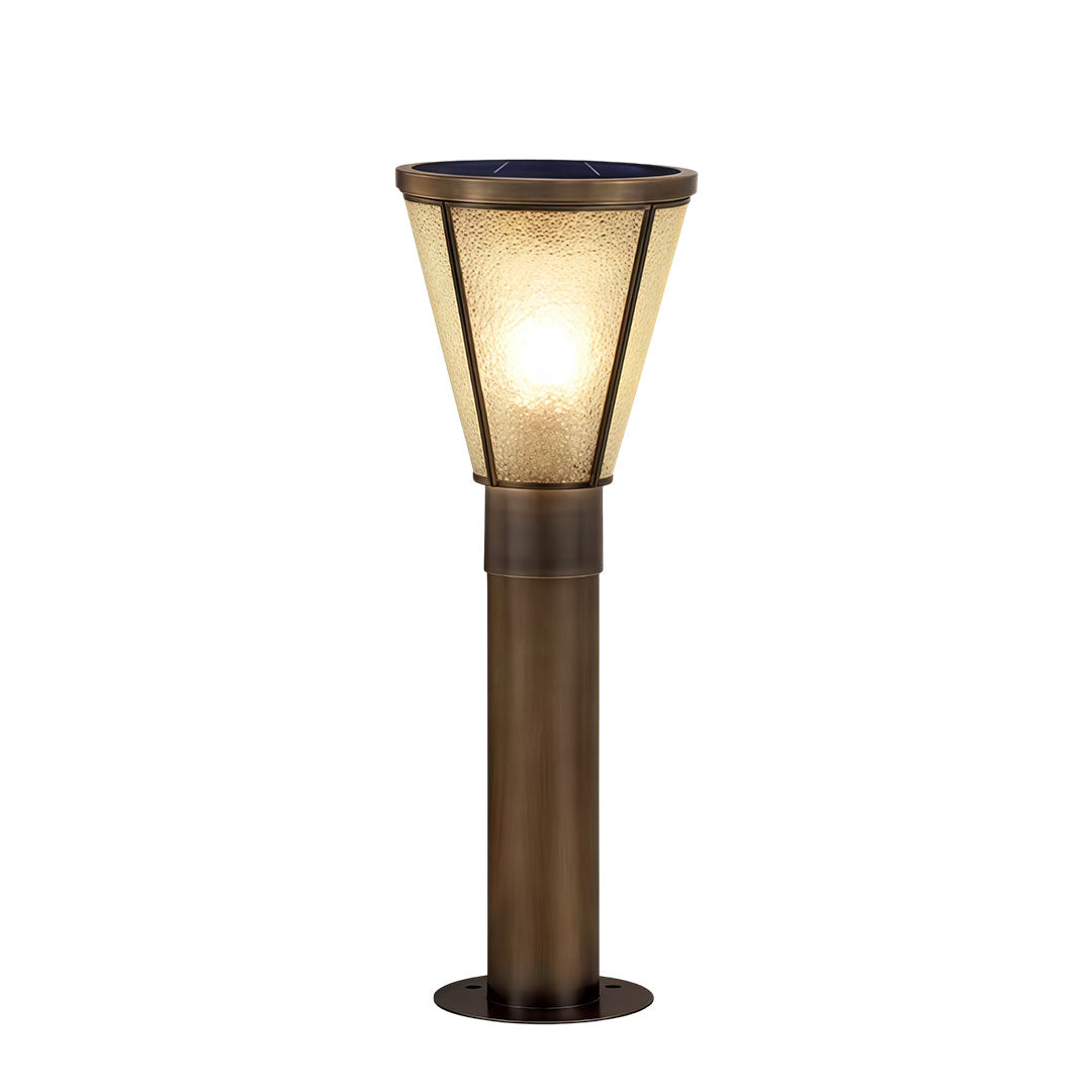 Tapered Glass Garden Path Light, Antique Copper Landscape Light