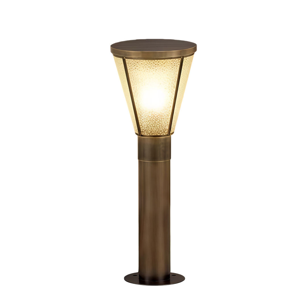 Tapered Glass Garden Path Light, Antique Copper Landscape Light