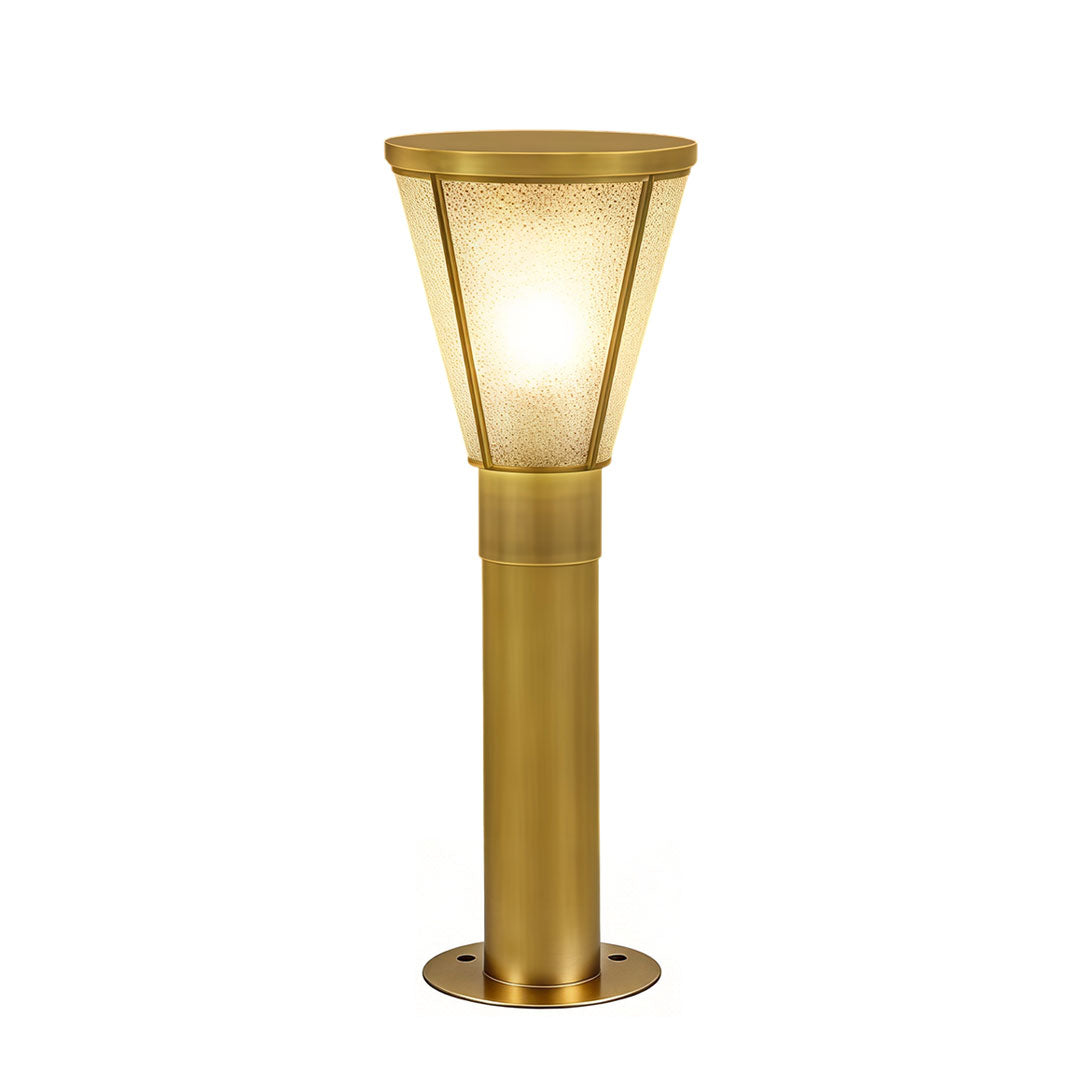 Tapered Glass Garden Path Light, Antique Copper Landscape Light