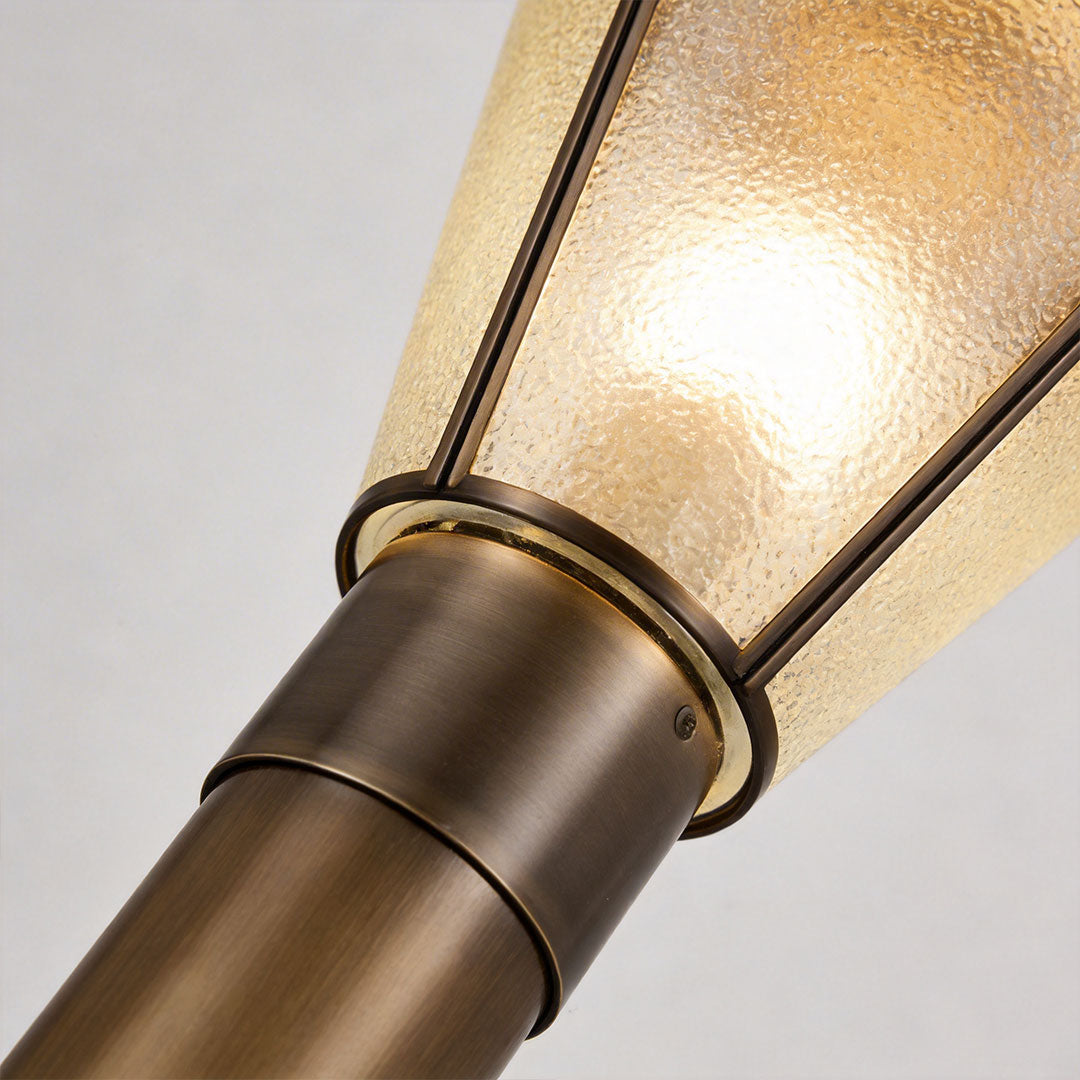 Tapered Glass Garden Path Light, Antique Copper Landscape Light