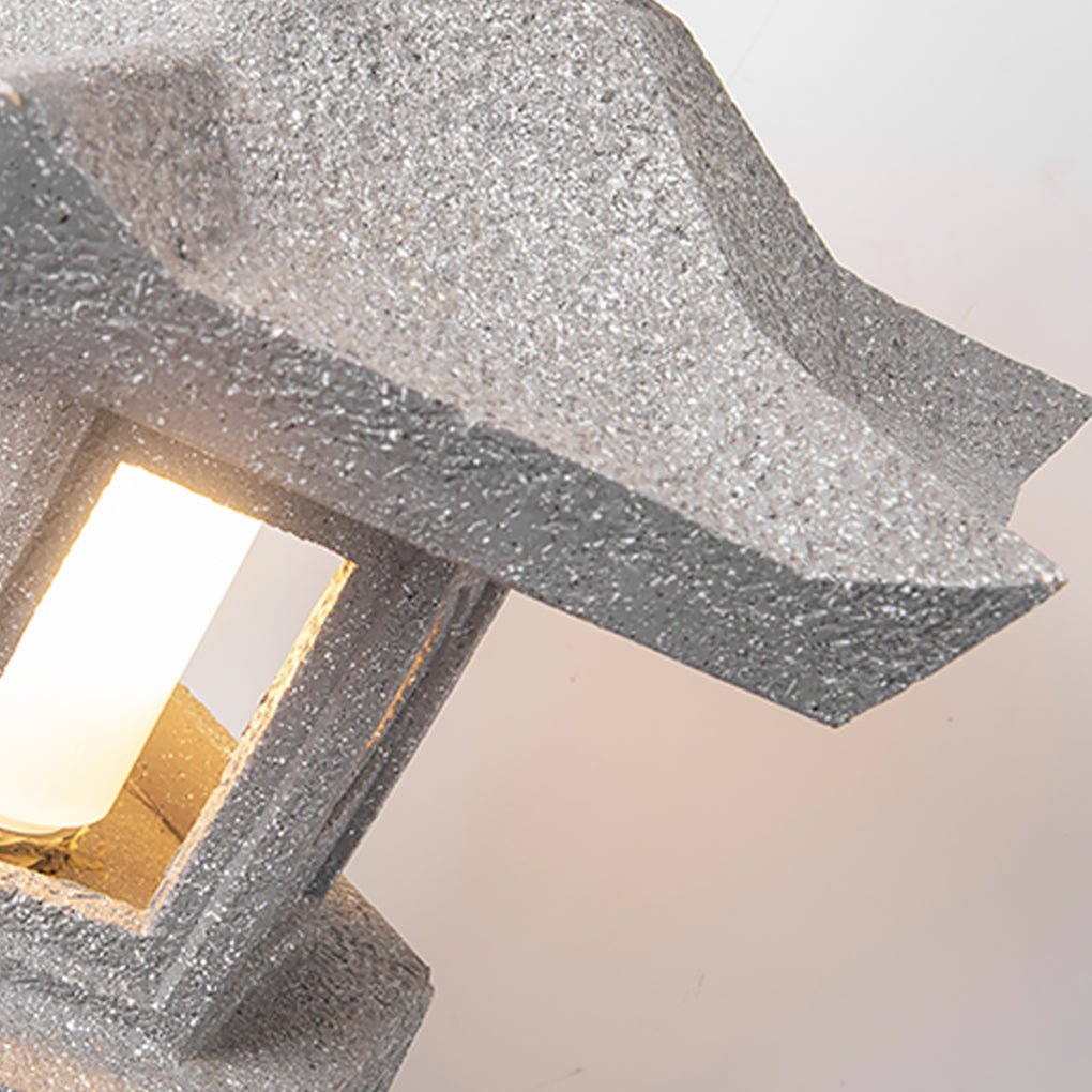 Stone Pagoda Garden Lantern, Imitation Stone Resin Yard Light