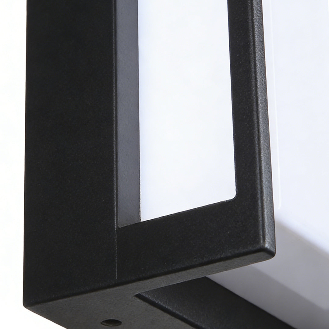 Geometric Minimalist Wall Light, Black Aluminum Outdoor Sconce, view 10