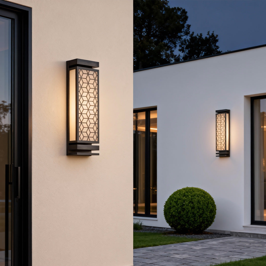 Cloud Stone Linear Wall Sconce, Black Copper Outdoor Wall Light