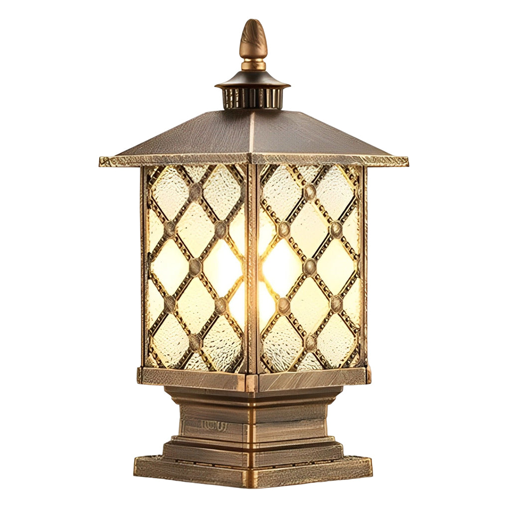 Lantern Pillar Light, Die Cast Aluminum Fence Post Cap Light 21