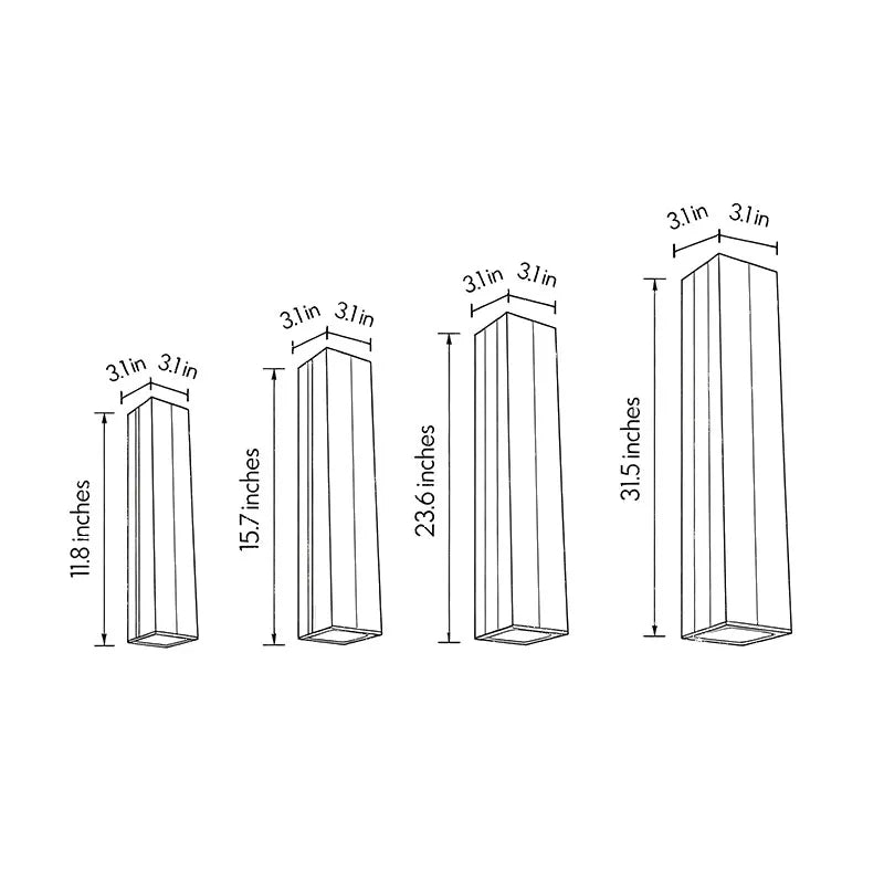 Slim Column Outdoor Wall Light, Black Aluminum Facade Light