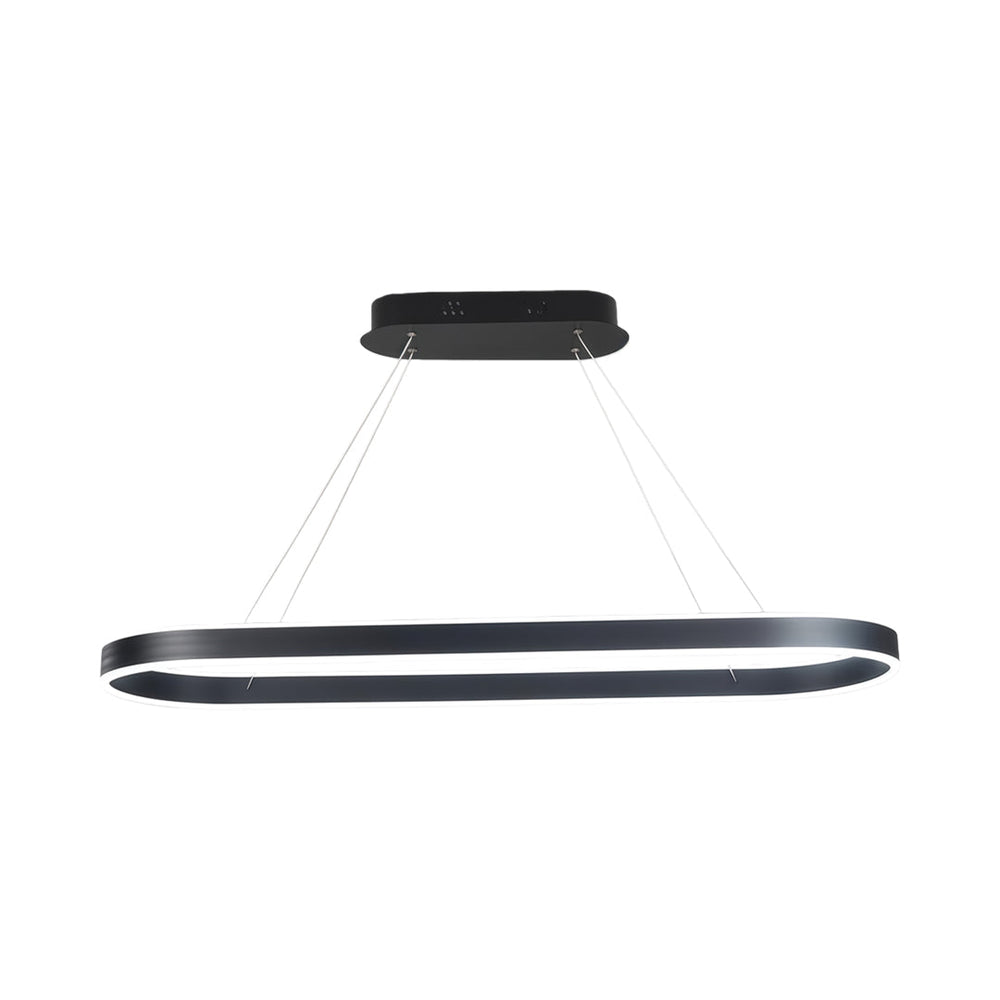 Oval Halo LED Linear Pendant, Aluminum Ring Island Ceiling Light