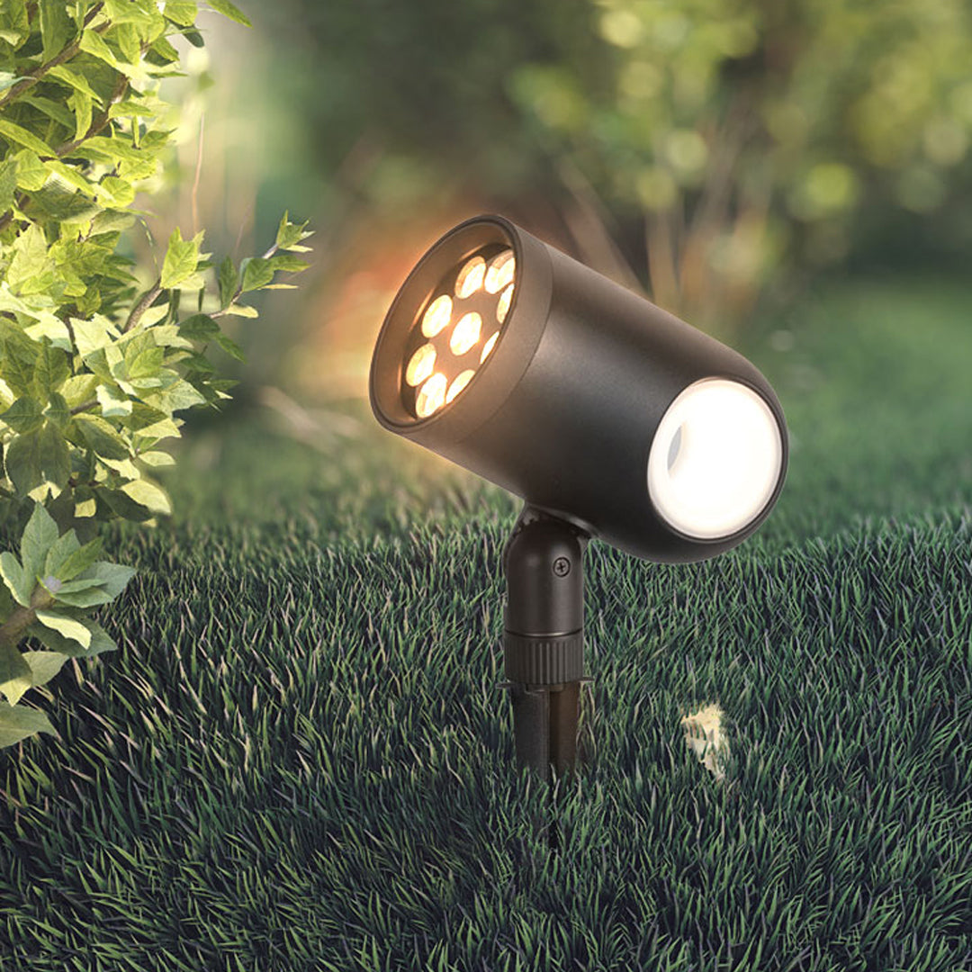 Adjustable Garden Spotlight, Black Aluminum Glass Lens Light, view 4