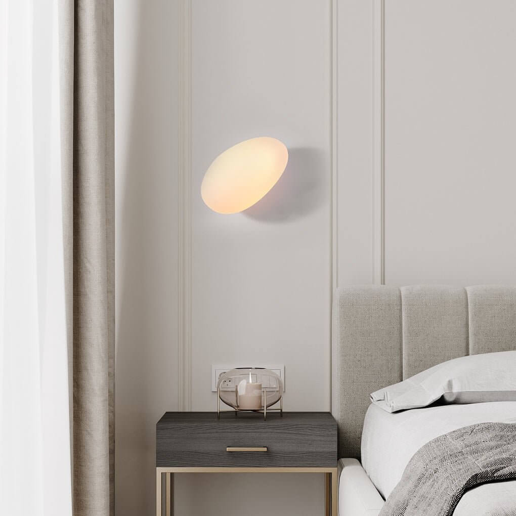 River Pebble Wall Light, Frosted Art Glass Wall Sconce
