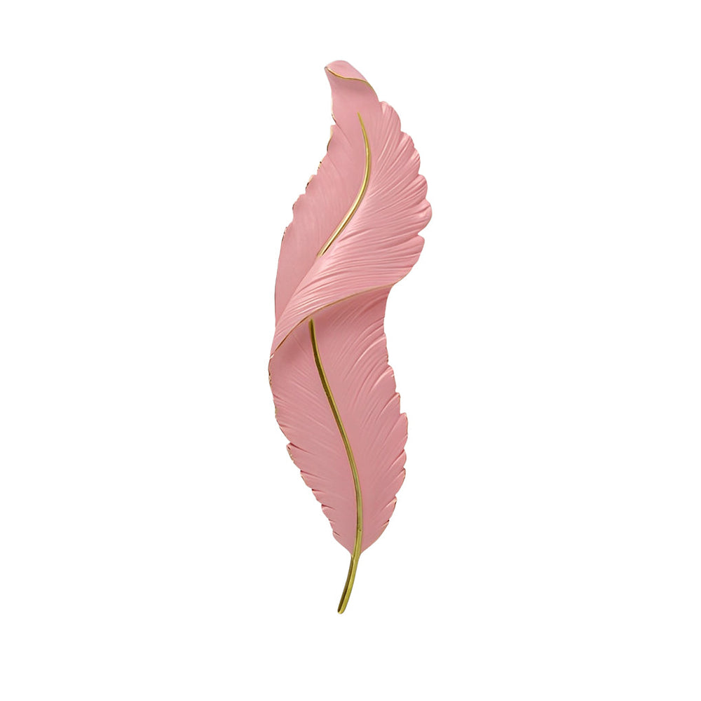 White Feather Wall Light, Luxury Resin LED Corridor Art, view 13