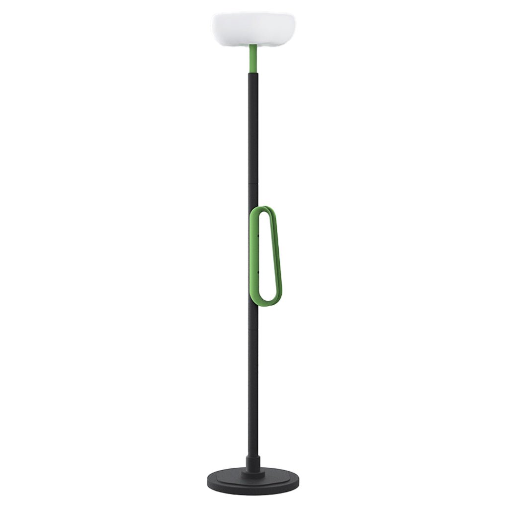 Portable Solar Torchiere, Black Aluminum Outdoor Floor Lamp