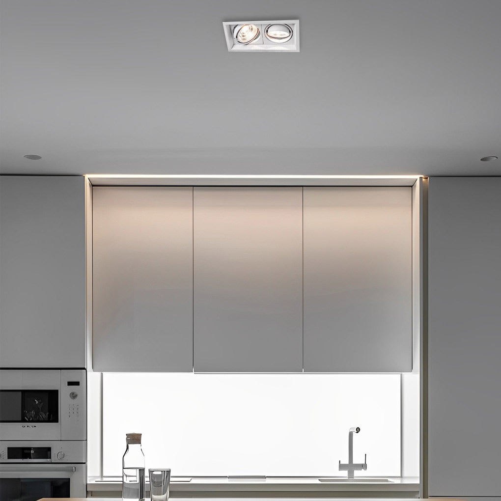 Twin Head Recessed Spotlight, Adjustable Aluminum Ceiling Light 5