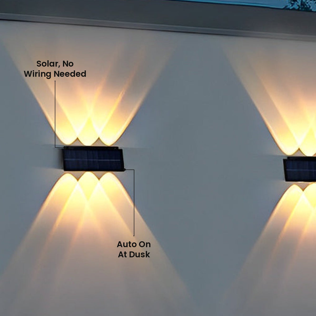 Rectangular Up and Down Solar Light: Solar, No Wiring Needed, Auto On At Dusk