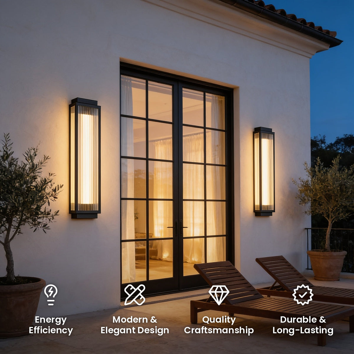 Reeded Glass Wall Sconce: energy efficiency, modern and elegant design, quality craftsmanship, durable and long-lasting