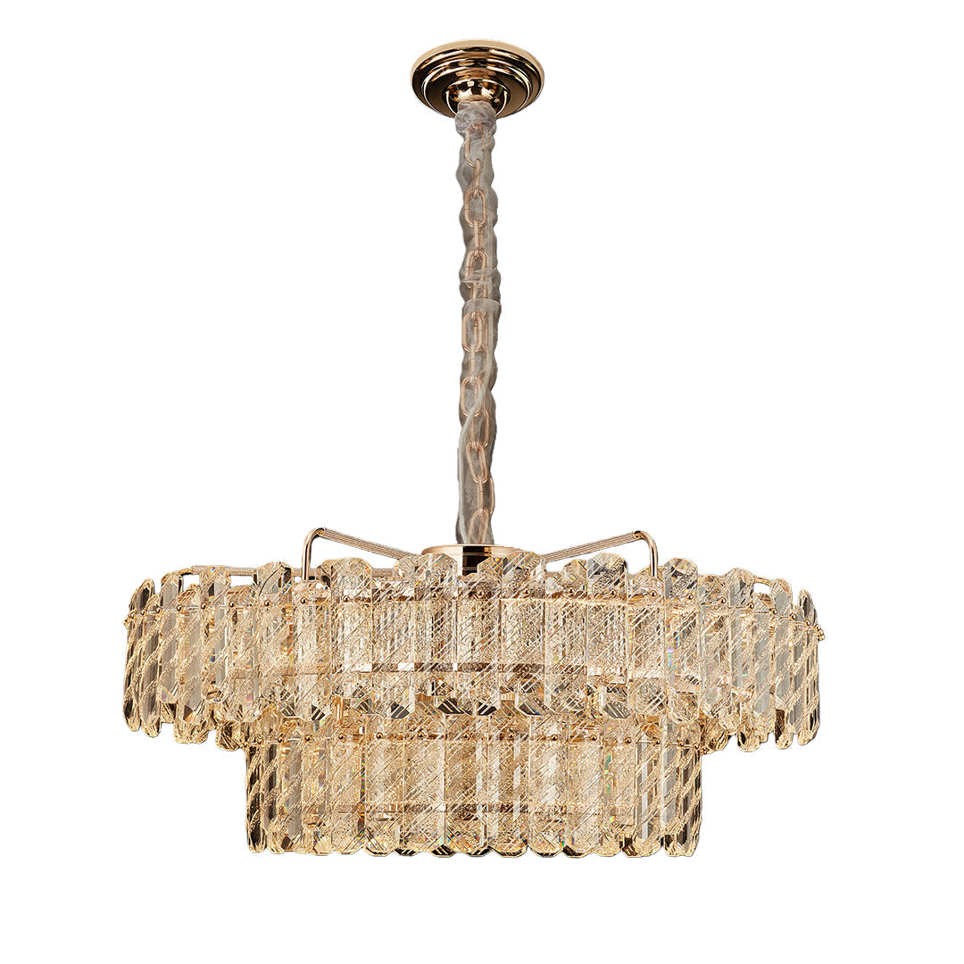 Nordic Crystal Chandelier, Carbon Steel Gold Ceiling Light, view 15