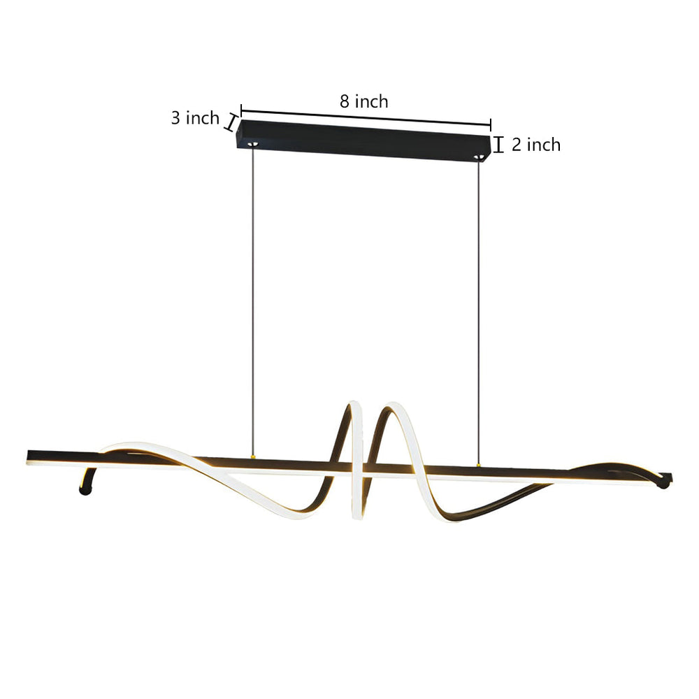 Ribbon Peak LED Linear Pendant, Nordic Metal Kitchen Island Light