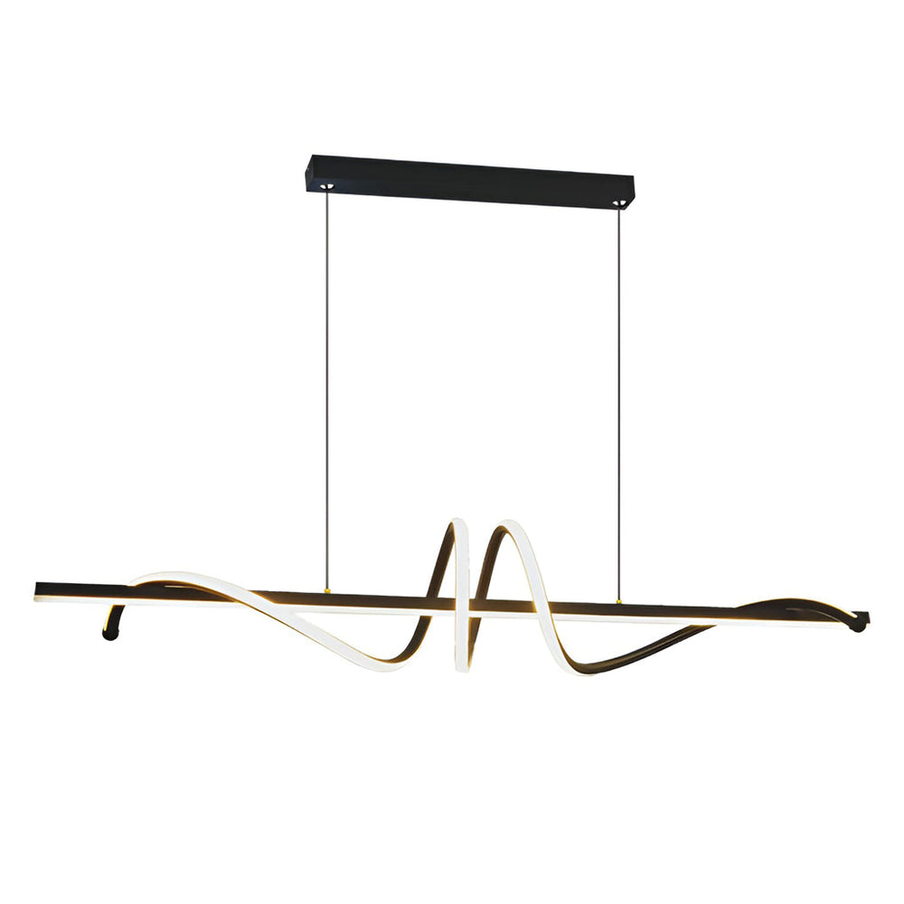Ribbon Peak LED Linear Pendant, Nordic Metal Kitchen Island Light