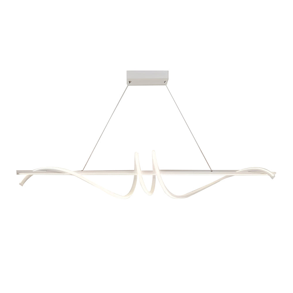 Ribbon Peak LED Linear Pendant, Nordic Metal Kitchen Island Light