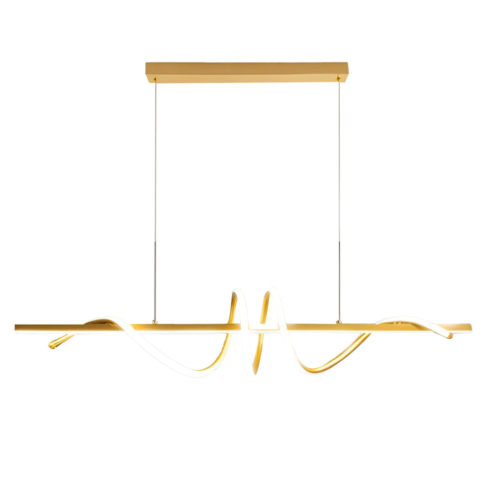 Ribbon Peak LED Linear Pendant, Nordic Metal Kitchen Island Light