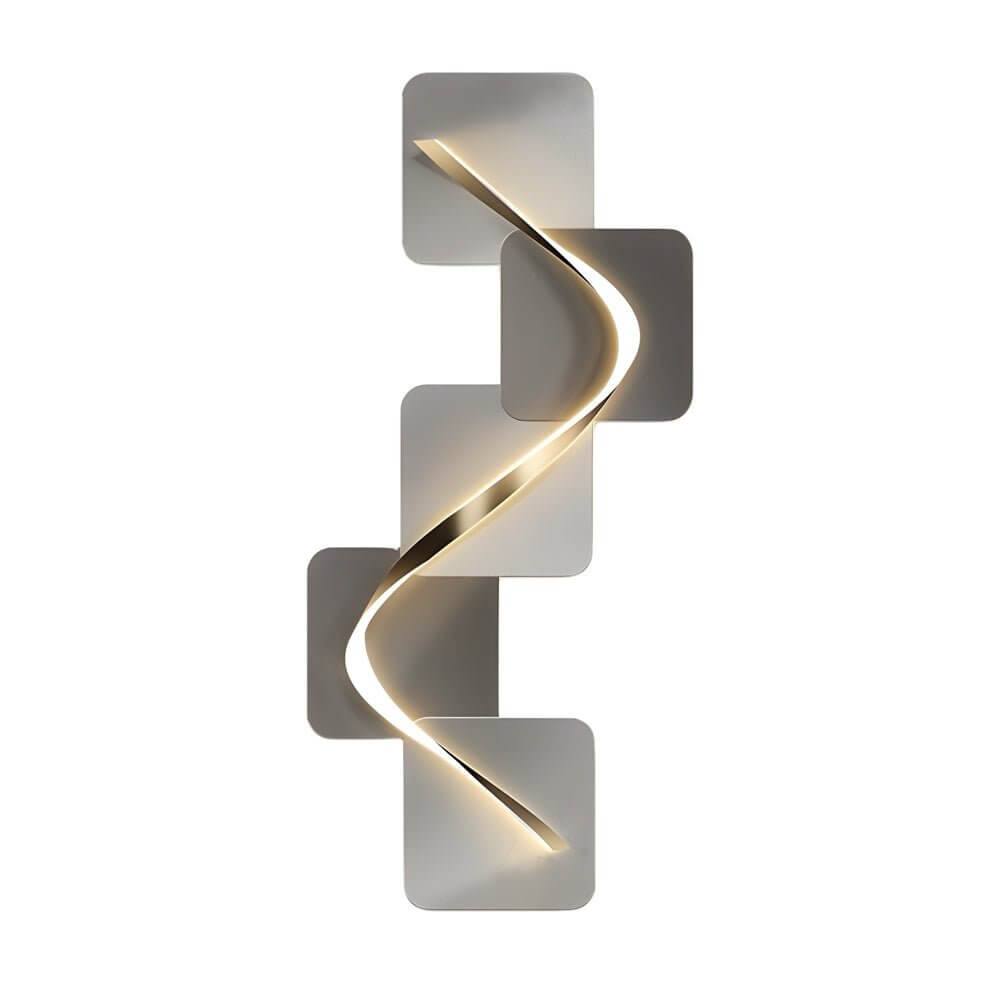 Ribbon Wave LED Wall Art, Layered Panel Backlit Wall Light