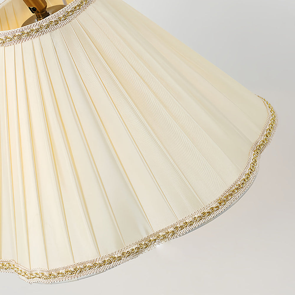 Retro Walnut Floor Lamp, Fabric Shade American Standing Light, view 7