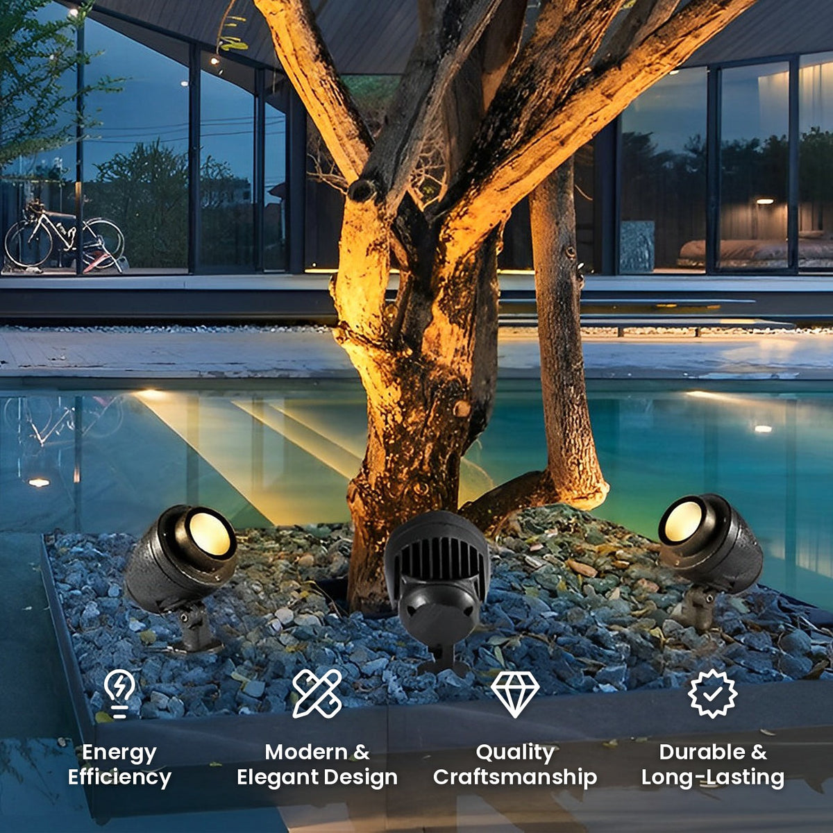 Round Tree Spotlight: energy efficiency, modern and elegant design, quality craftsmanship, durable and long-lasting