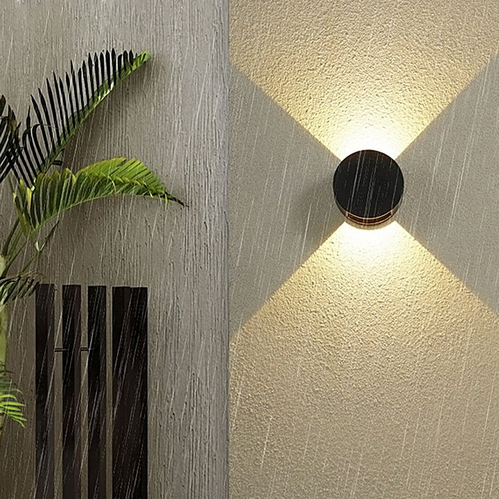 Round Up and Down Wall Light, Black Aluminum Outdoor Sconce