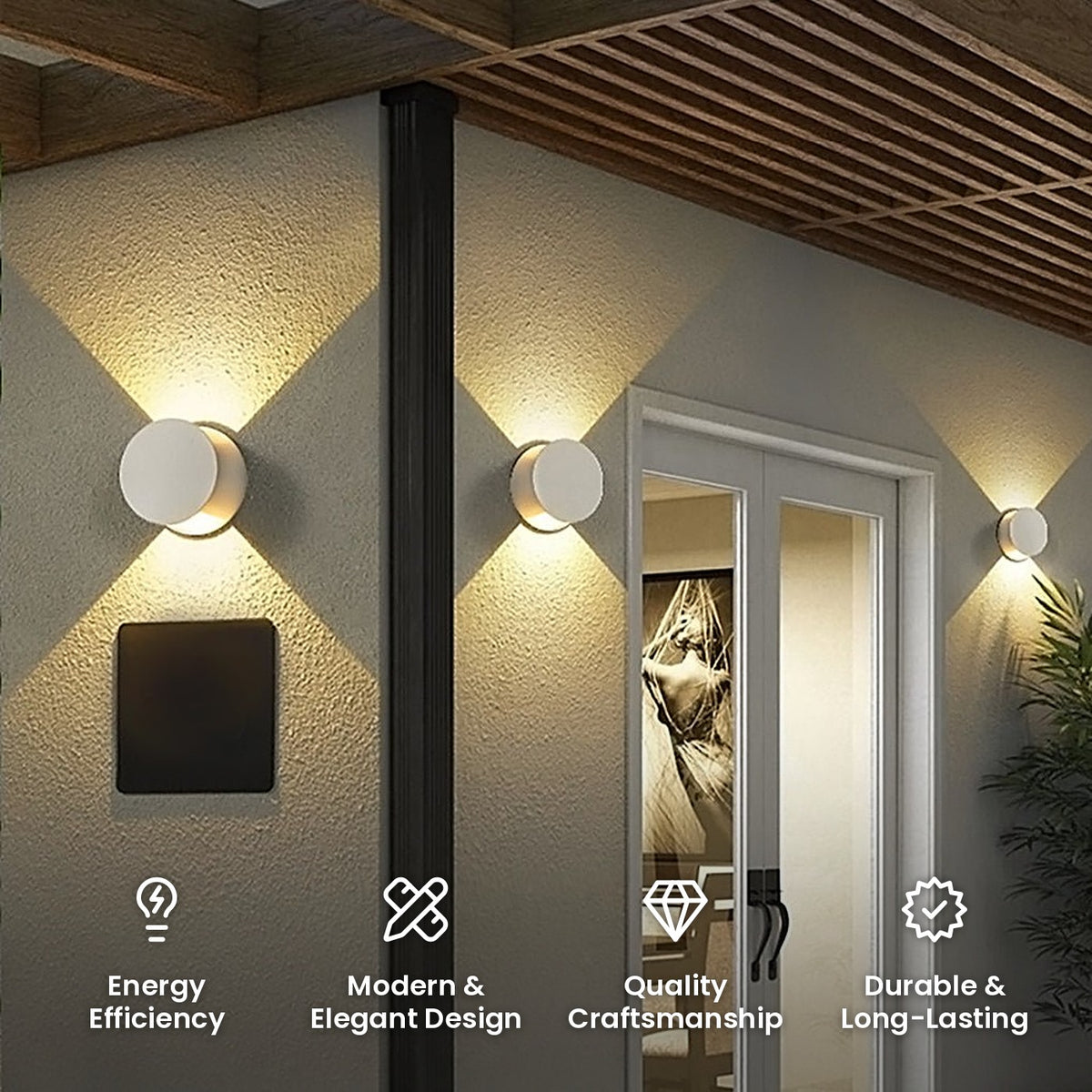 Round Up and Down Wall Light: energy efficiency, modern and elegant design, quality craftsmanship, durable and long-lasting