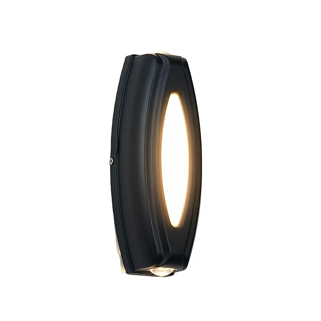 Sculpted Panel Outdoor Wall Light, Black Aluminum Terrace Lamp