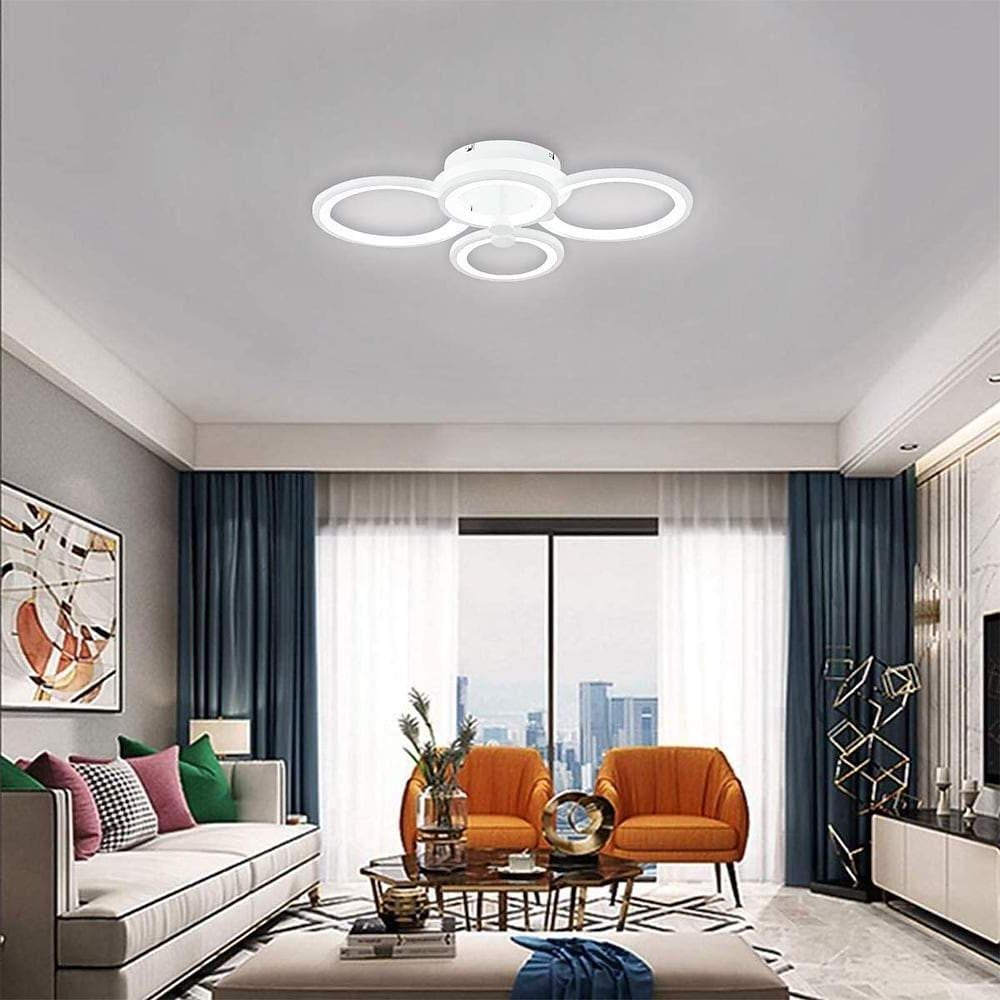 Overlapping Rings LED Ceiling Light, Acrylic Semi Flush Mount 16