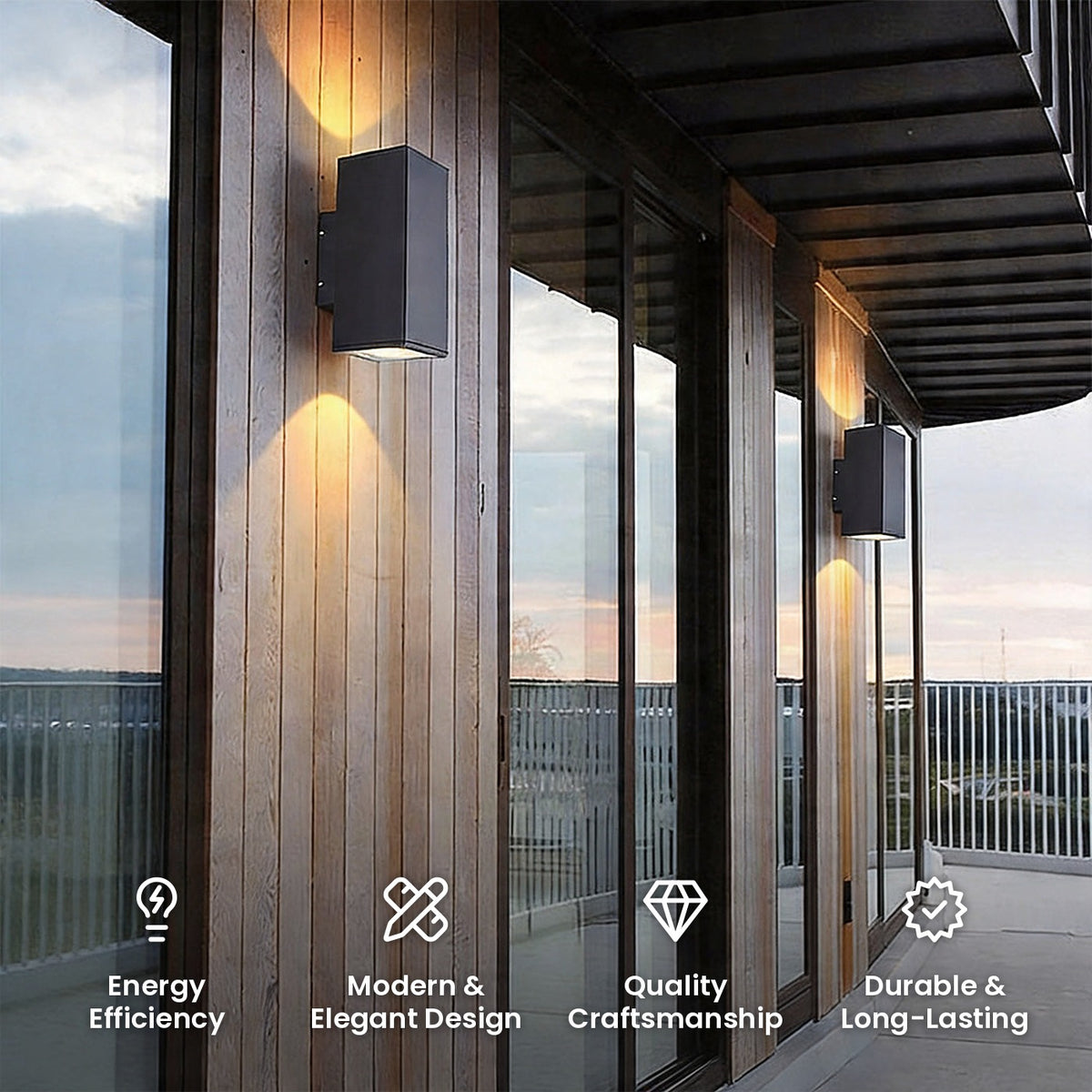 Sand Gray Up and Down Sconce: energy efficiency, modern and elegant design, quality craftsmanship, durable and long-lasting
