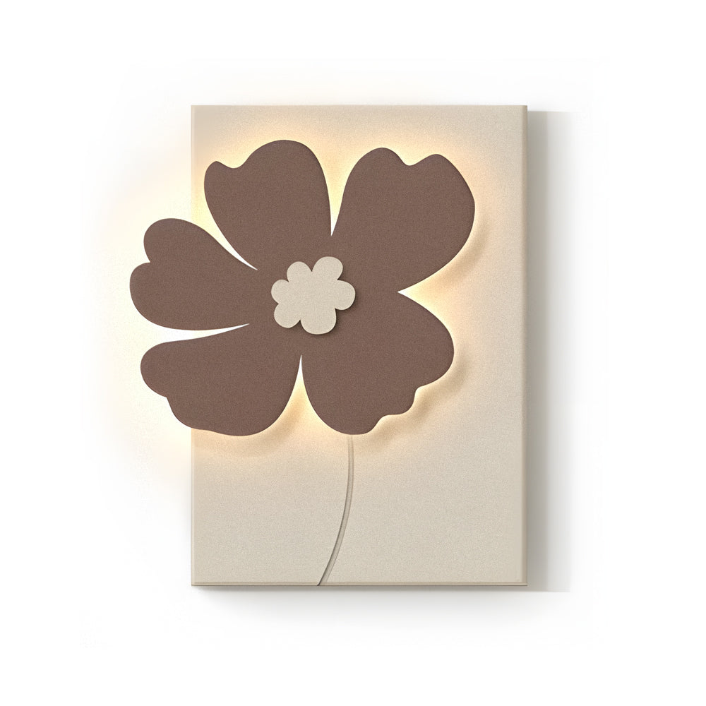 Sandstone Flower Relief LED Wall Art, Textured Backlit Panel