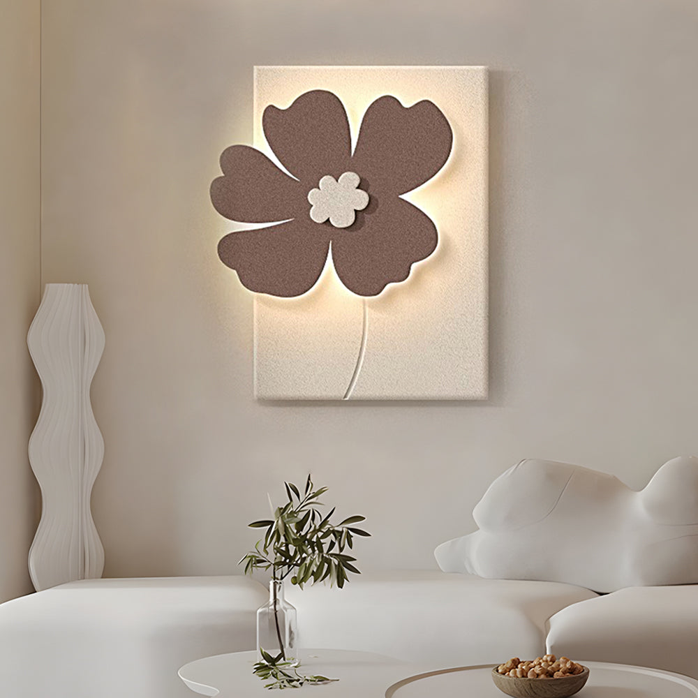 Sandstone Flower Relief LED Wall Art, Textured Backlit Panel