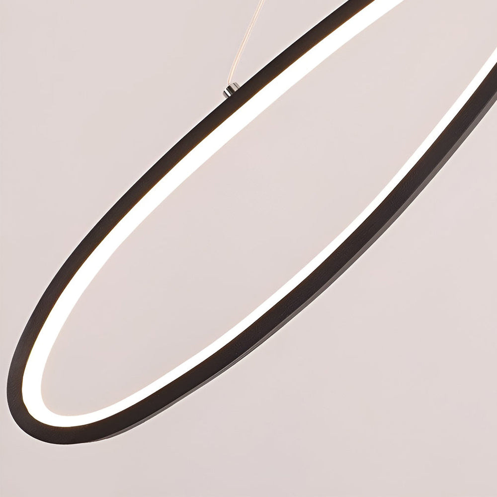 Script Line LED Linear Pendant, Black Iron Modern Island Light