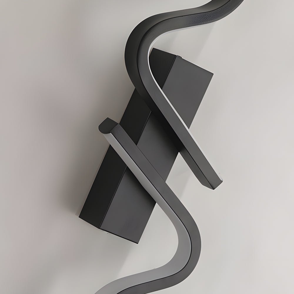 Wave Curve Wall Sconce, Black Aluminum Linear Light