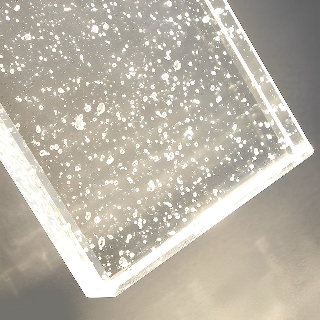 Seeded Crystal Outdoor Sconce, Black Aluminum Wall Light 13