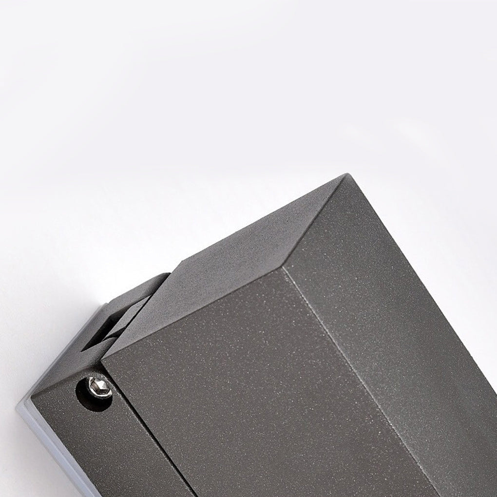 Adjustable Cube Outdoor Wall Light, Black Aluminum Spotlight Sconce 7