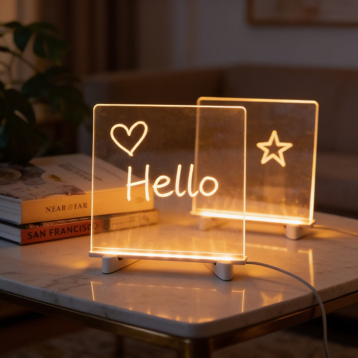 Set of 2 Glow Message Board Lamps