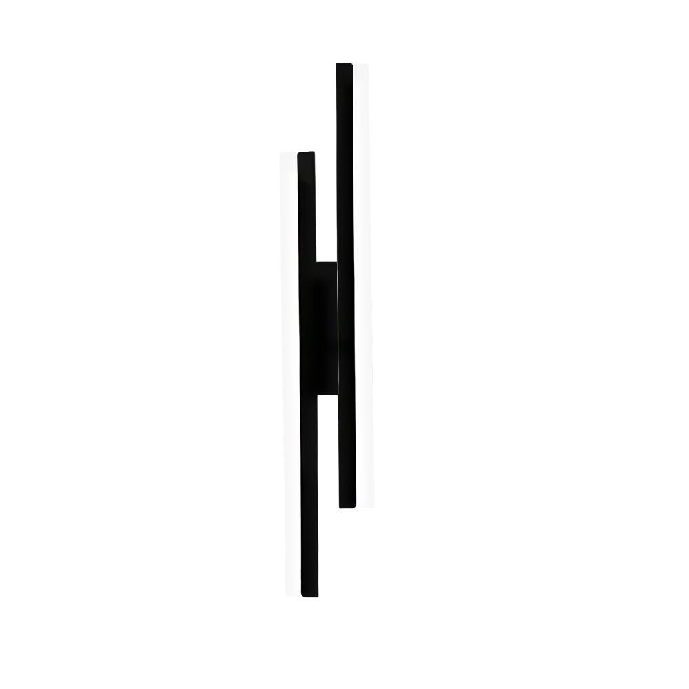 Staggered Twin Bar Sconce, Black or Gold LED Wall Light